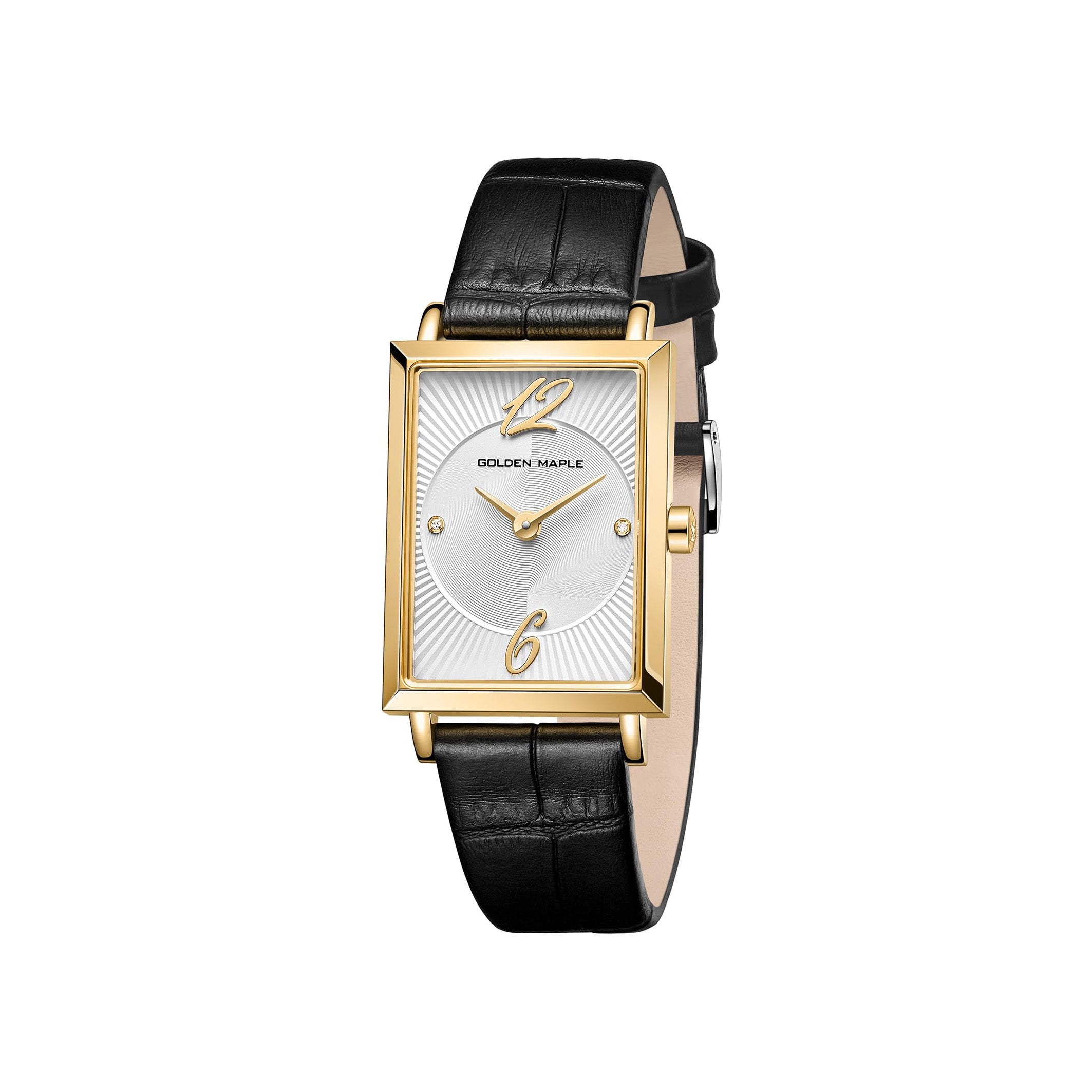 Square Rose Gold Watch - White