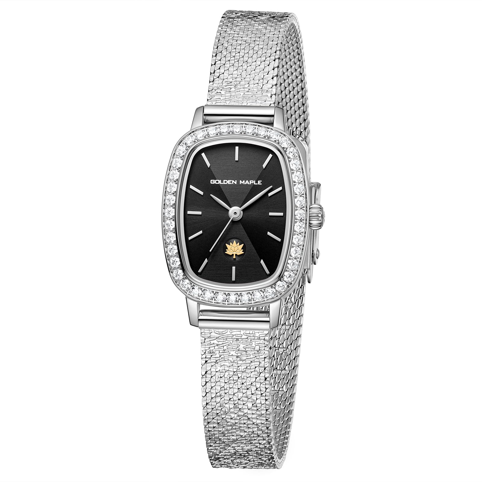 GOLDEN MAPLE Dainty Watches for Women - Silver