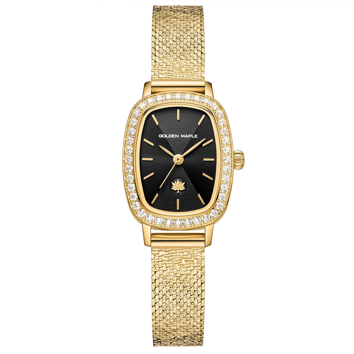 GOLDEN MAPLE Dainty Watches for Women - Black