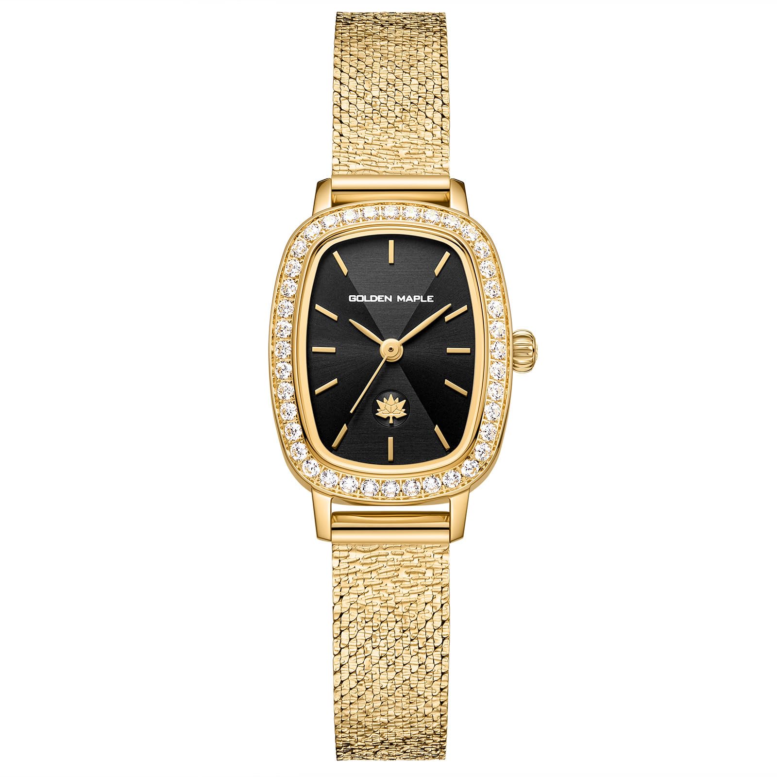 GOLDEN MAPLE Dainty Watches for Women - Black