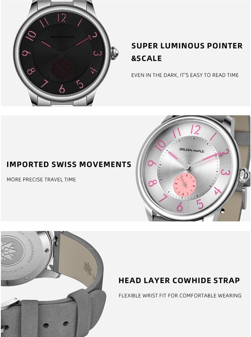 Ladies Watches Swiss Quartz Movement Watches for Women Leather Watch - New Macaron Series